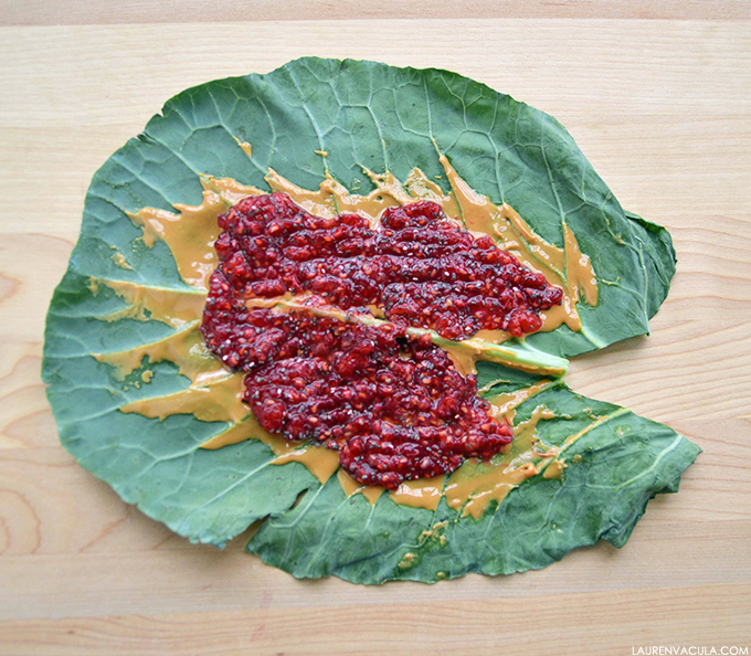 peanut butter and jelly collard wrap 2
